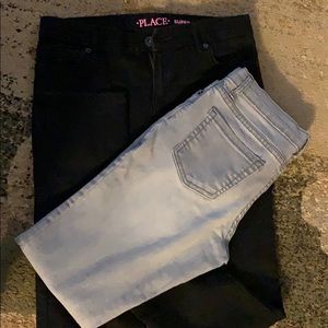 Two pairs of Girl super skinny jeans